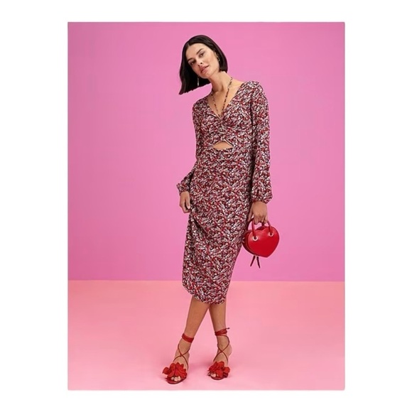 Sanctuary Floral Print Chiffon Halter Neck Long Sleeve Midi Dress NWT - Picture 1 of 9